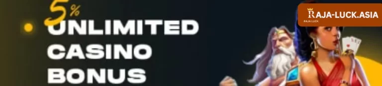 Promotional banners and offers at RAJA LUCK casino